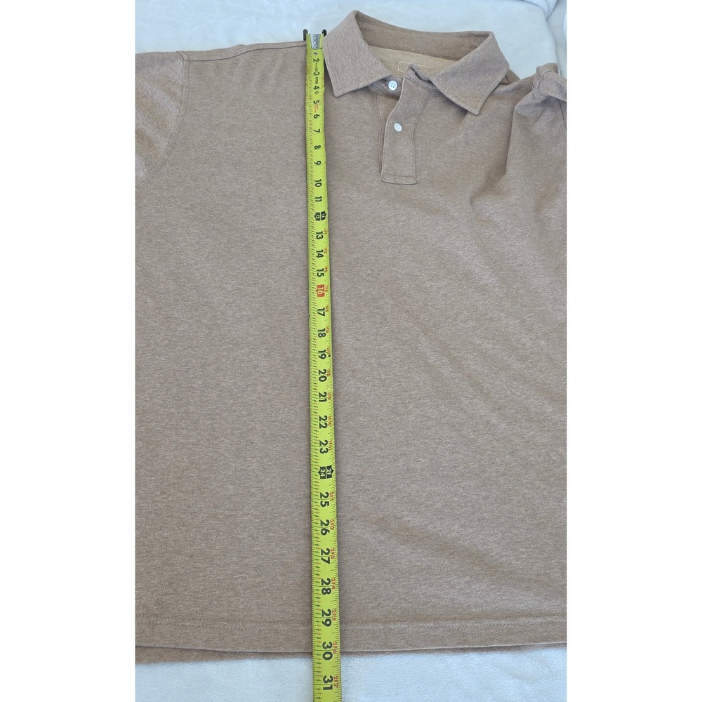 Carnoustie Long Sleeve Polo Shirt Tan Heathered Mens XXL Cotton Casual - Picture 3 of 6